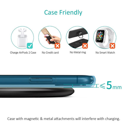 CHOETECH T559-F 15W Wireless Charging Pad with AC Adapter.