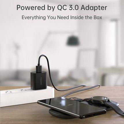 Choetech T570-S 2-in-1 Wireless Charger, 10W Max Wireless Charging Pad with Adapter for Galaxy Watch.