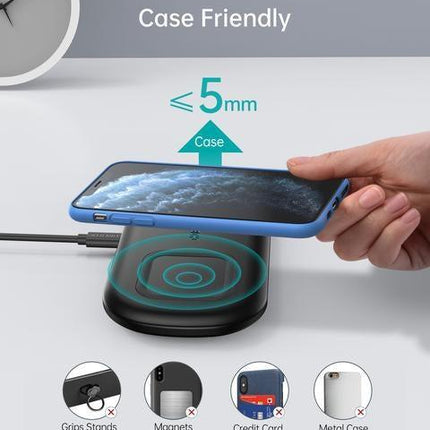 Choetech T570-S 2-in-1 Wireless Charger, 10W Max Wireless Charging Pad with Adapter for Galaxy Watch.