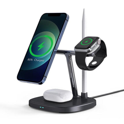 CHOETECH T583-F 4-in-1 Magentic Wireless Charging Station for iPhone/Apple Watch/Headphones/Pencil.