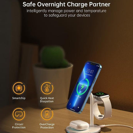 CHOETECH T585-F 3-in-1 Wireless Charging Station Dock.