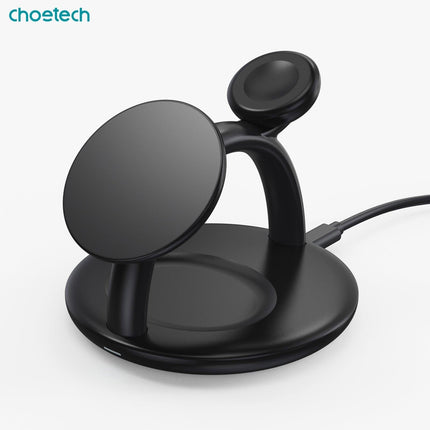 CHOETECH T587-F 3-in-1 Magnetic Wireless Charger Station for iPhone 12/13/14/AirPods Pro/iWatch.