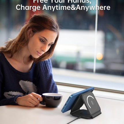 CHOETECH T588-F-BK 3-in-1 Foldable Fast Wireless Charger for Phone/Watch/Earphone.