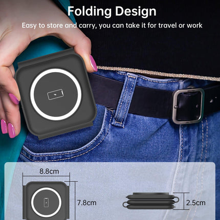 CHOETECH T588-F-BK 3-in-1 Foldable Fast Wireless Charger for Phone/Watch/Earphone.