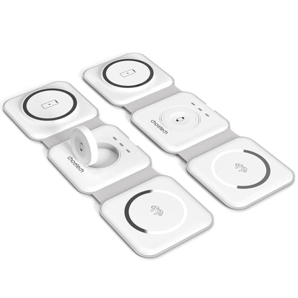 CHOETECH T588-F-WH 3-in-1 Foldable Fast Wireless Charger for Phone/Watch/Earphone.