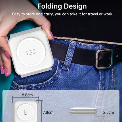 CHOETECH T588-F-WH 3-in-1 Foldable Fast Wireless Charger for Phone/Watch/Earphone.