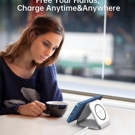 CHOETECH T588-F-WH 3-in-1 Foldable Fast Wireless Charger for Phone/Watch/Earphone.