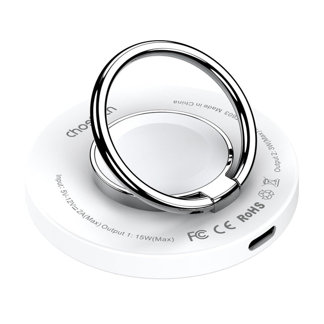 CHOETECH T603-F Ring Holder and Magnetic 15W Wireless Charger for Phone/airPod/iWatch.
