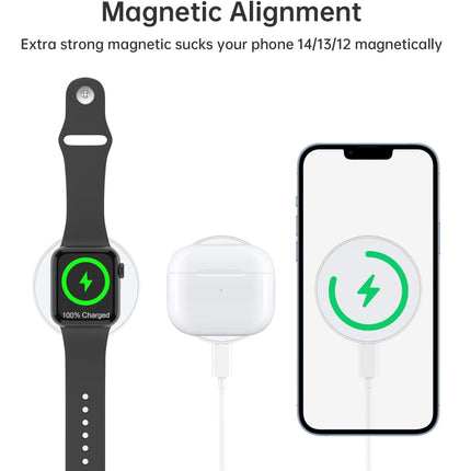 CHOETECH T603-F Ring Holder and Magnetic 15W Wireless Charger for Phone/airPod/iWatch.
