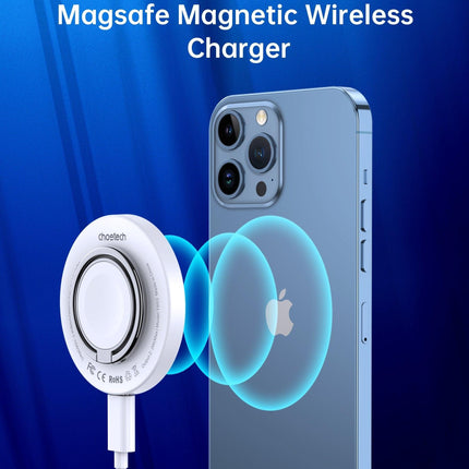 CHOETECH T603-F Ring Holder and Magnetic 15W Wireless Charger for Phone/airPod/iWatch.