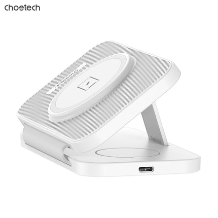 CHOETECH T616-F-WH 3in1 Magnetic Foldable Wireless Charger White.