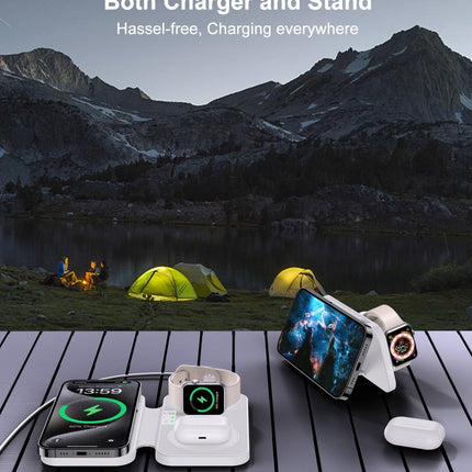 CHOETECH T616-F-WH 3in1 Magnetic Foldable Wireless Charger White.