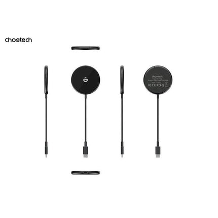 CHOETECH T697-F 15W/7.5W/5W magnetic charger for iPhone, Air Pods and more 1.5M Black.