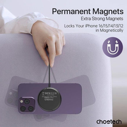 CHOETECH T697-F 15W/7.5W/5W magnetic charger for iPhone, Air Pods and more 1.5M Black.