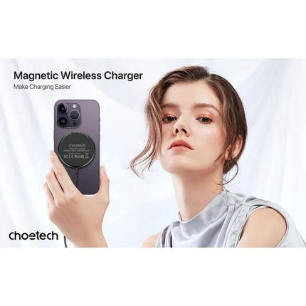 CHOETECH T697-F 15W/7.5W/5W magnetic charger for iPhone, Air Pods and more 1.5M Black.