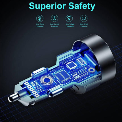 CHOETECH TC0011 130W 3 Ports (Dual USB-C Port PD3.0 + USB-A Port) Fast Car Charger.