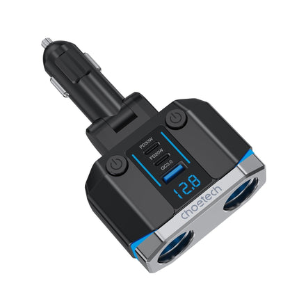 CHOETECH TC0020 45W 2 Sockets + 2x USB-C + 1x USB-A Cigarette Lighter Splitter.
