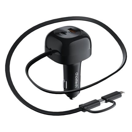 CHOETECH TC0036 PD45W USB-C+USB-A car charger with C+L Interface.