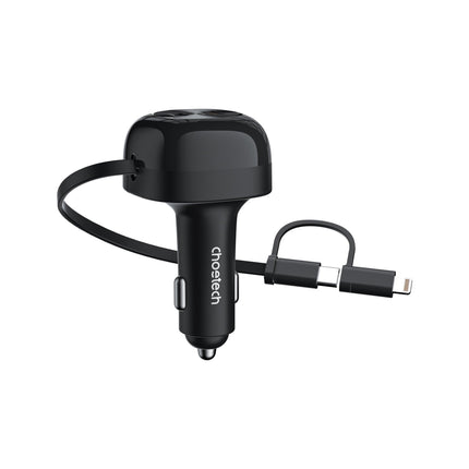 CHOETECH TC0036 PD45W USB-C+USB-A car charger with C+L Interface.
