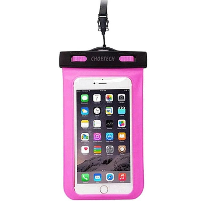 CHOETECH WPC007-PK Universal WaterProof Cell Phone Pouch bag up to 8-inch (Pink).