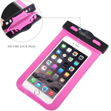 CHOETECH WPC007-PK Universal WaterProof Cell Phone Pouch bag up to 8-inch (Pink).