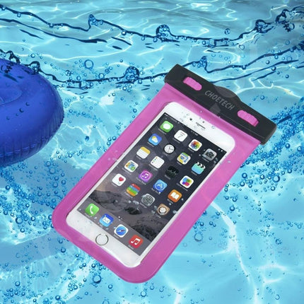 CHOETECH WPC007-PK Universal WaterProof Cell Phone Pouch bag up to 8-inch (Pink).