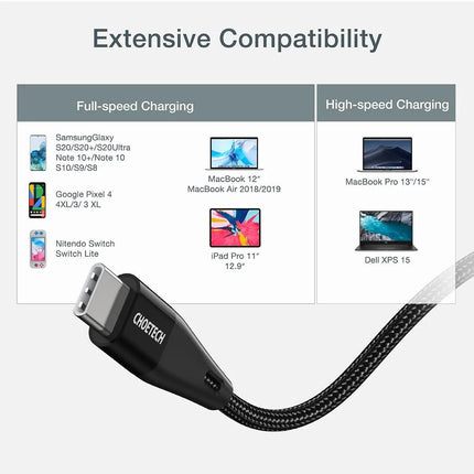 CHOETECH XCC-1004 USB-C To USB-C Cable 2M.