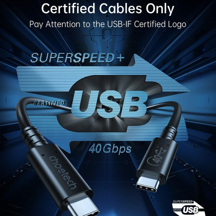 CHOETECH XCC-1028 USB-C To USB-C 100W USB 4.0 Gen 3 Cable 0.8M.