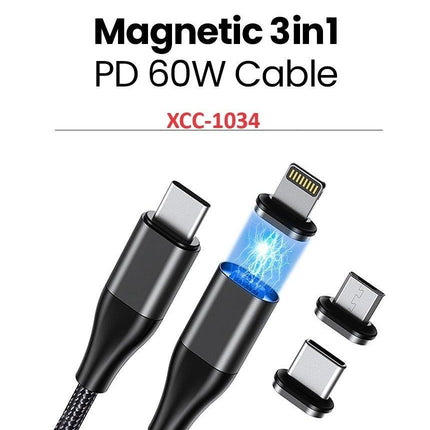 CHOETECH XCC-1034 60W C to C 1M Cable with 3 Replaceable Connecter.