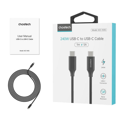 CHOETECH XCC-1036 USB-C M to M PD3.1 240W Super Fast Charging Cable 2M.