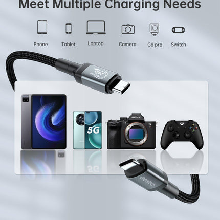 CHOETECH XCC-1042 Gen3.0 USB4.0 with 8K @ 60hz Video & Audio 240W USB-C to C Braided Cable 2M.