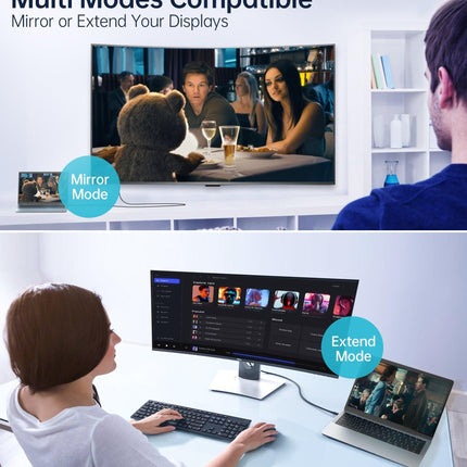 CHOETECH XCP-1803 USB-C To DisplayPort Cable 8K@30Hz 1.8M Two-Way.