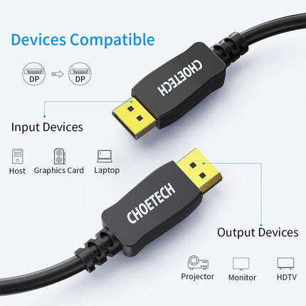 CHOETECH XDD01 DP to DP Cable 2M 8K 60Hz.