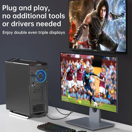 CHOETECH XDH01 4K 60Hz DisplayPort Male to HDMI Male Braided Cable 2M.