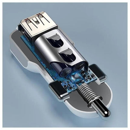 8-Port PD+QC3.0 Car Charger with LED Display.