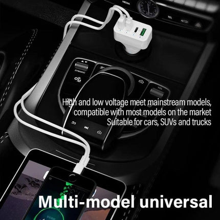 4-Port Car Charger (2 Ports PD + 2 Ports QC3.0 ) White.