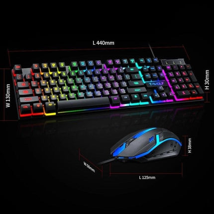 T-Wolf TF800 RGB 4-pcs Gaming Keyboard/Mouse/Headphone/Mouse Pad Kit Set.