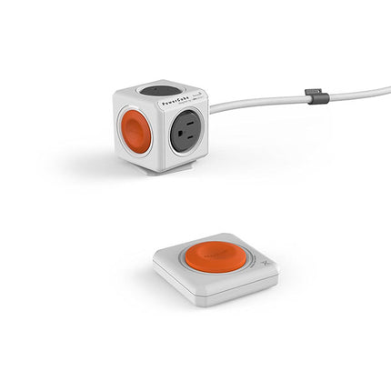 Allocacoc Powercube Extended Remote 4-Outlets + Remote control button.