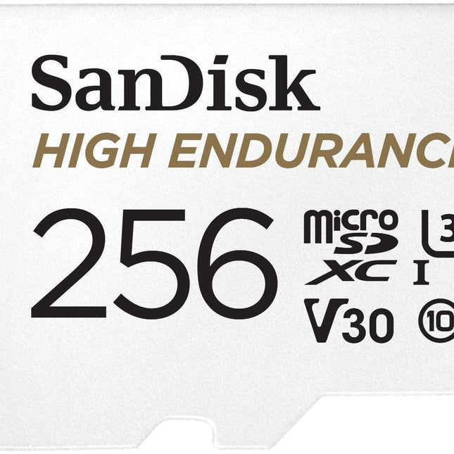 SANDISK HIGH ENDURANCE MICROSDHC CARD SQQNR 256G UHS-I C10 U3 V30 100MB/S R 40MB/S W SD ADAPTOR SDSQQNR-256G-GN6IA.