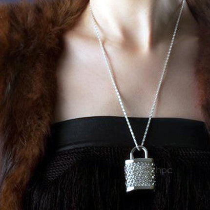 16GB Crystal Lock Pendant USB Flash Drive Pen Stick Memory (Silver).