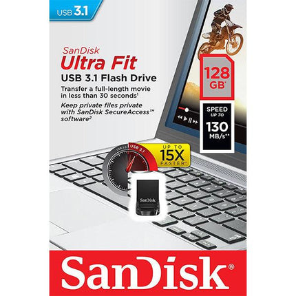 SANDISK 128GB CZ430 ULTRA FIT USB 3.1  (SDCZ430-128G).