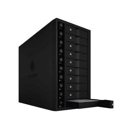 ICY BOX IB-3810-C31 SINGLE enclosure for 10x HDD with USB 3.1 (Gen 2) Type-C or Type-A interface.