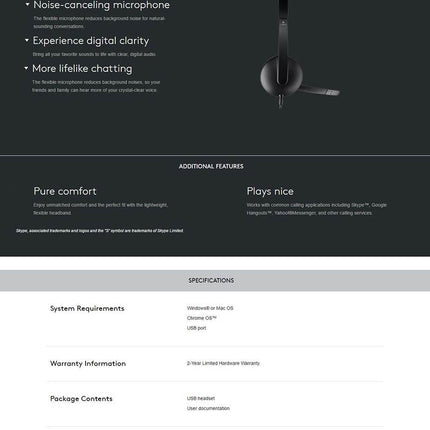 Logitech H340 USB Headset (981-000477).