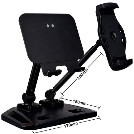 Universal and Adjustable Double Arm Stand Holder White.