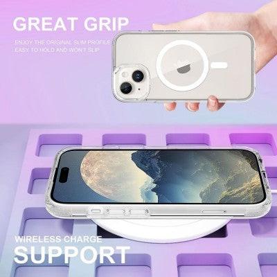 Ultimake Shockproof Transparent Magsafe Cover Case for iPhone 15 (Transparent).