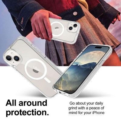 Ultimake Shockproof Transparent Magsafe Cover Case for iPhone 15 Plus (Transparent).