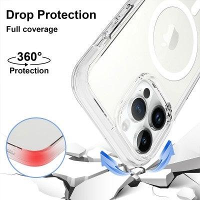 Ultimake Shockproof Transparent Magsafe Cover Case for iPhone 15 Pro (Transparent).