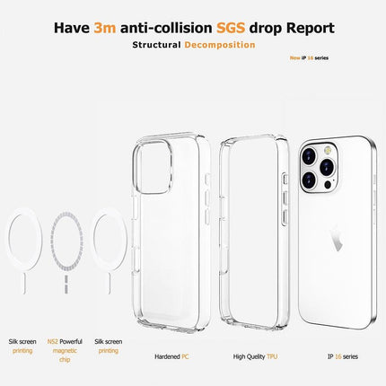 Ultimake Shockproof Transparent Magsafe Cover Case for iPhone 16 Pro Max.