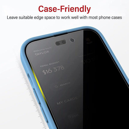 Privacy Tempered Glass Screen Protector for iPhone 16 Pro / 17 / 17 Pro.