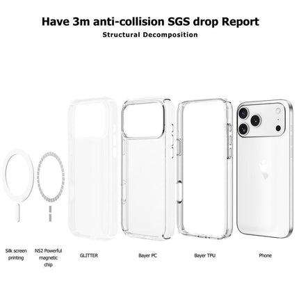 UTIA Ultimake Shockproof Transparent Case Cover With Magnetic Ring for iPhone 17 Pro Max.